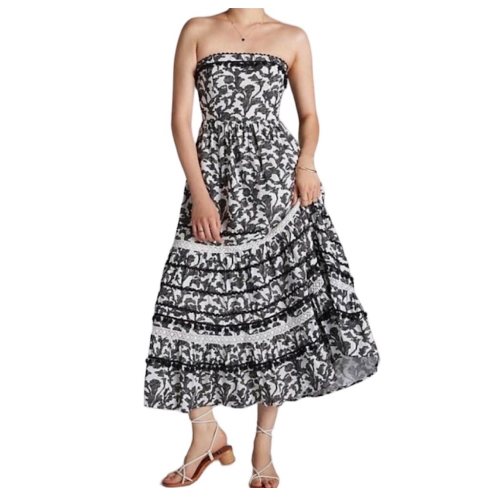 Anthropologie Verb by Pallavi Singhee Strapless Maxi Dress